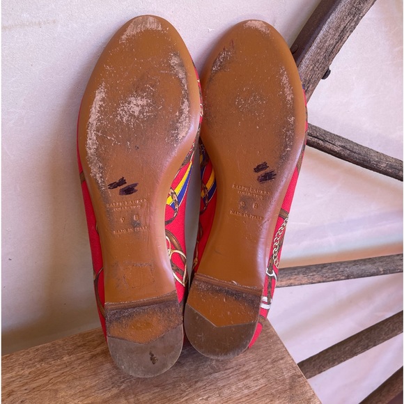 RALPH LAUREN COLLECTION Purple Label Red Equestrian Horse Bit Flat 9M Italy RARE - Picture 13 of 13